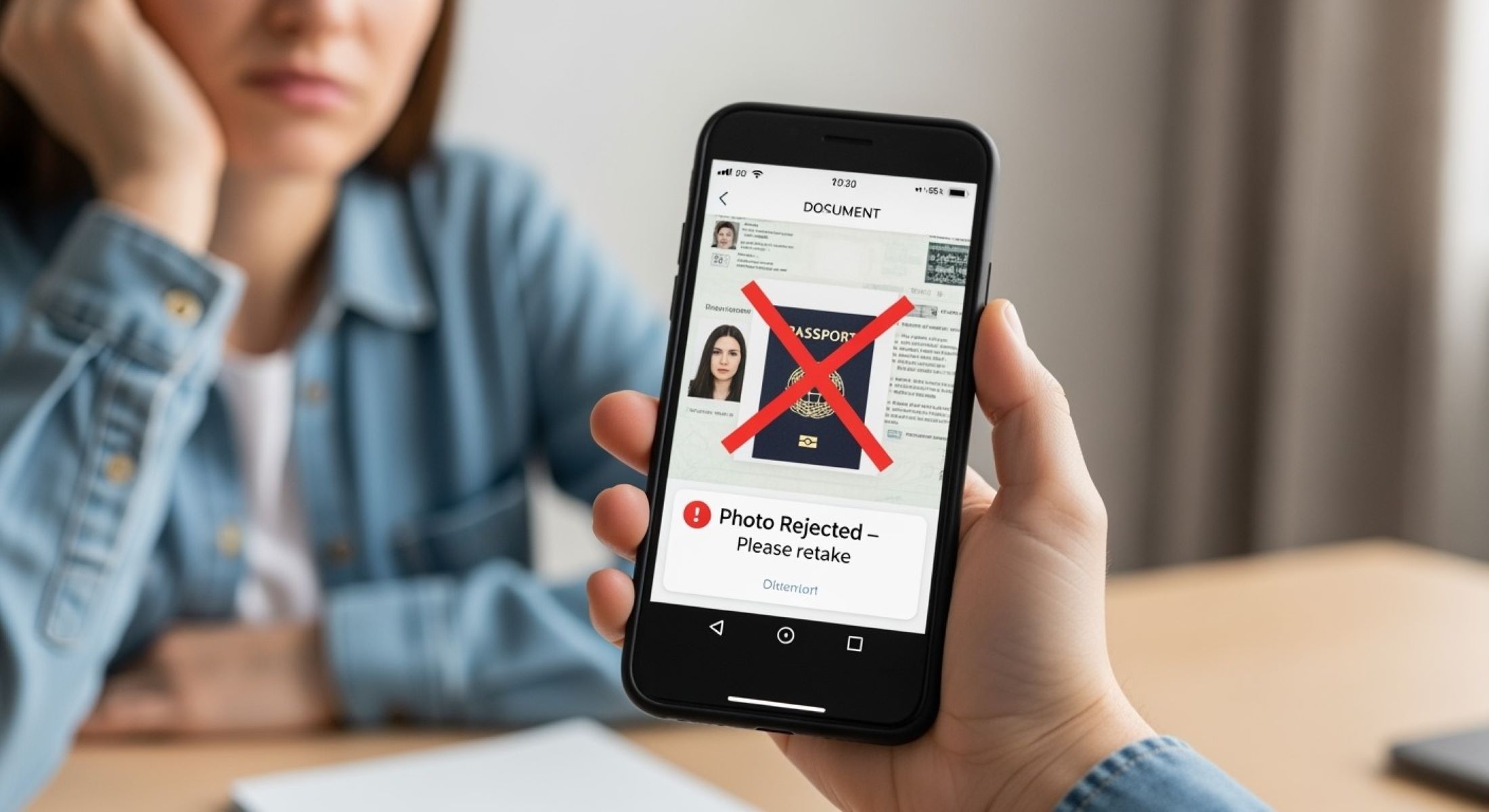 Common mistakes that cause document photos to be rejected